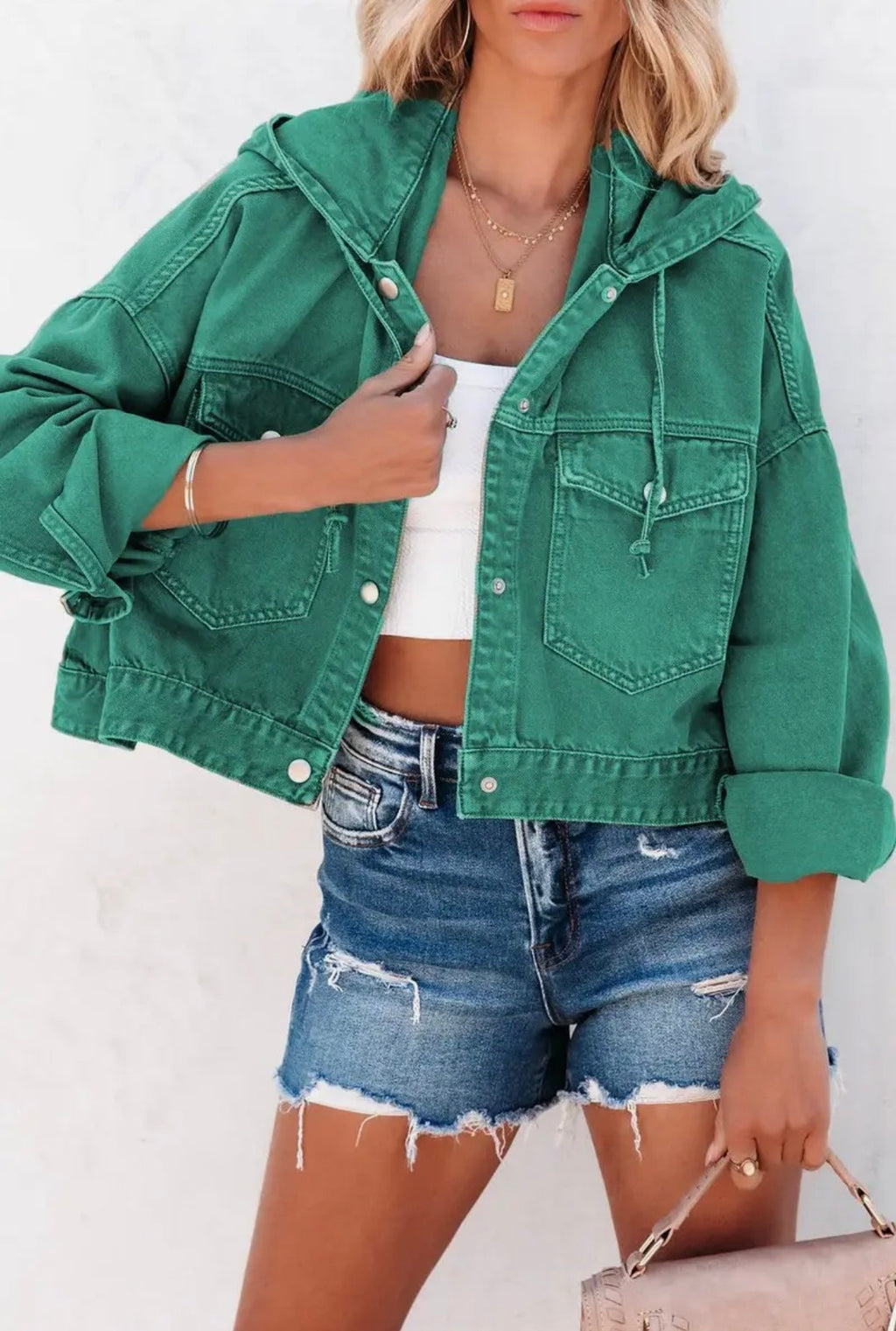 Oversized drawstring hooded jackets